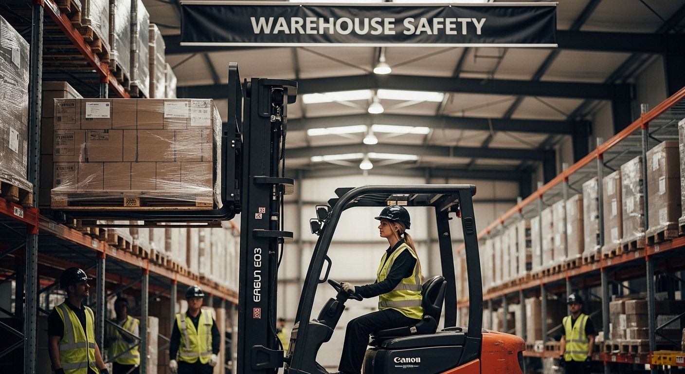 warehouse forklift safety photo