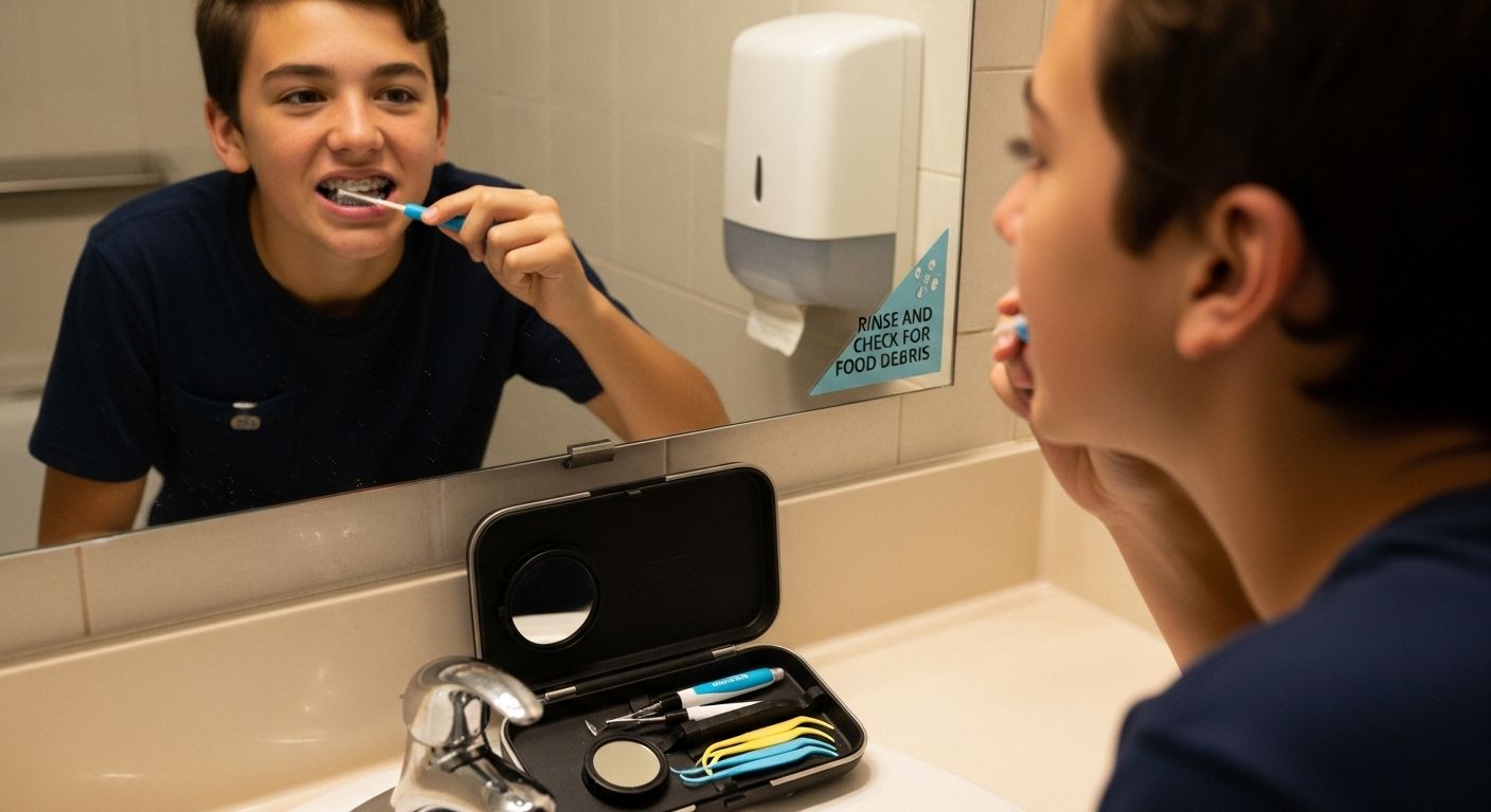 braces after meal cleaning