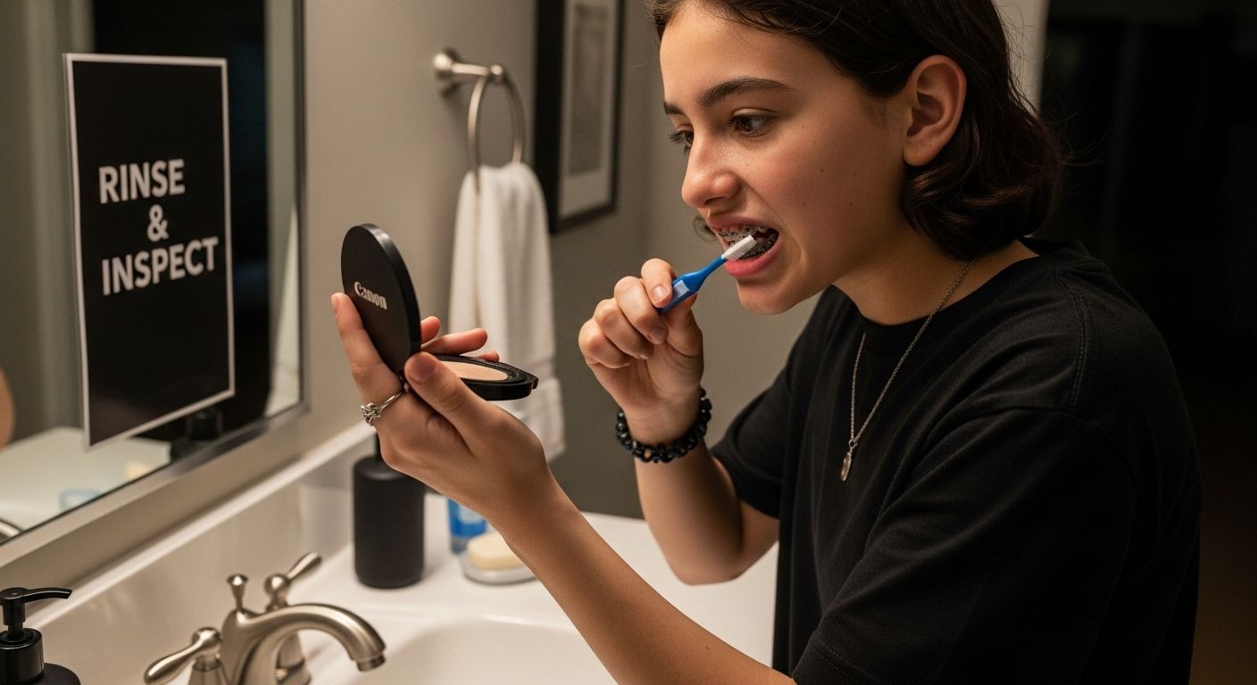 inspect teeth after braces brushing