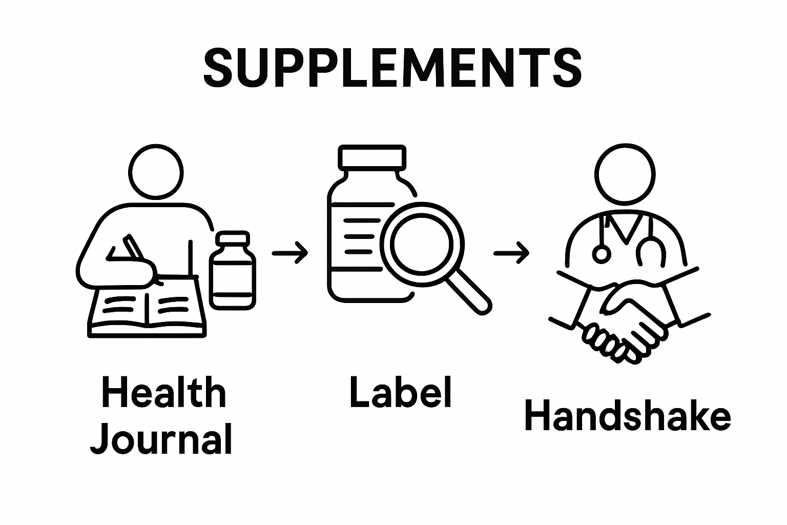 Visual steps: assess, research, consult to choose supplements