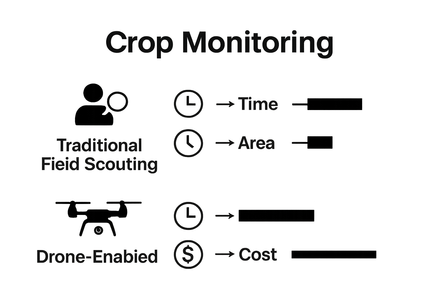 Comparison of traditional vs drone crop monitoring benefits