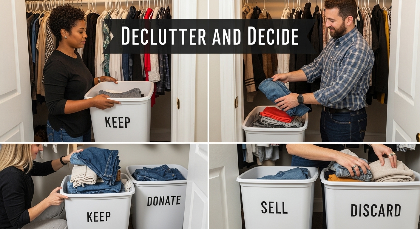 closet decluttering process