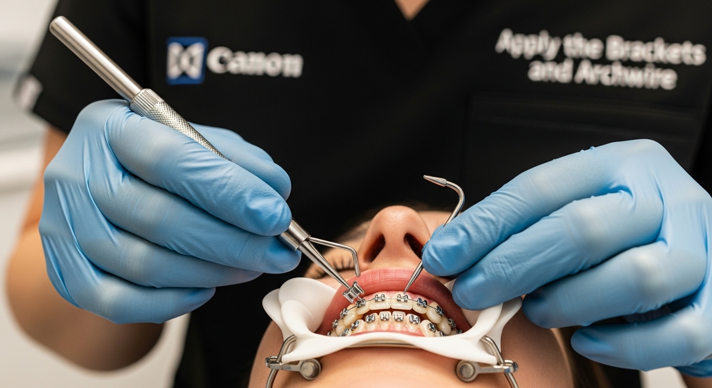 bracket application orthodontist