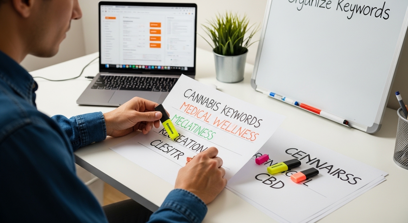 organize cannabis keywords