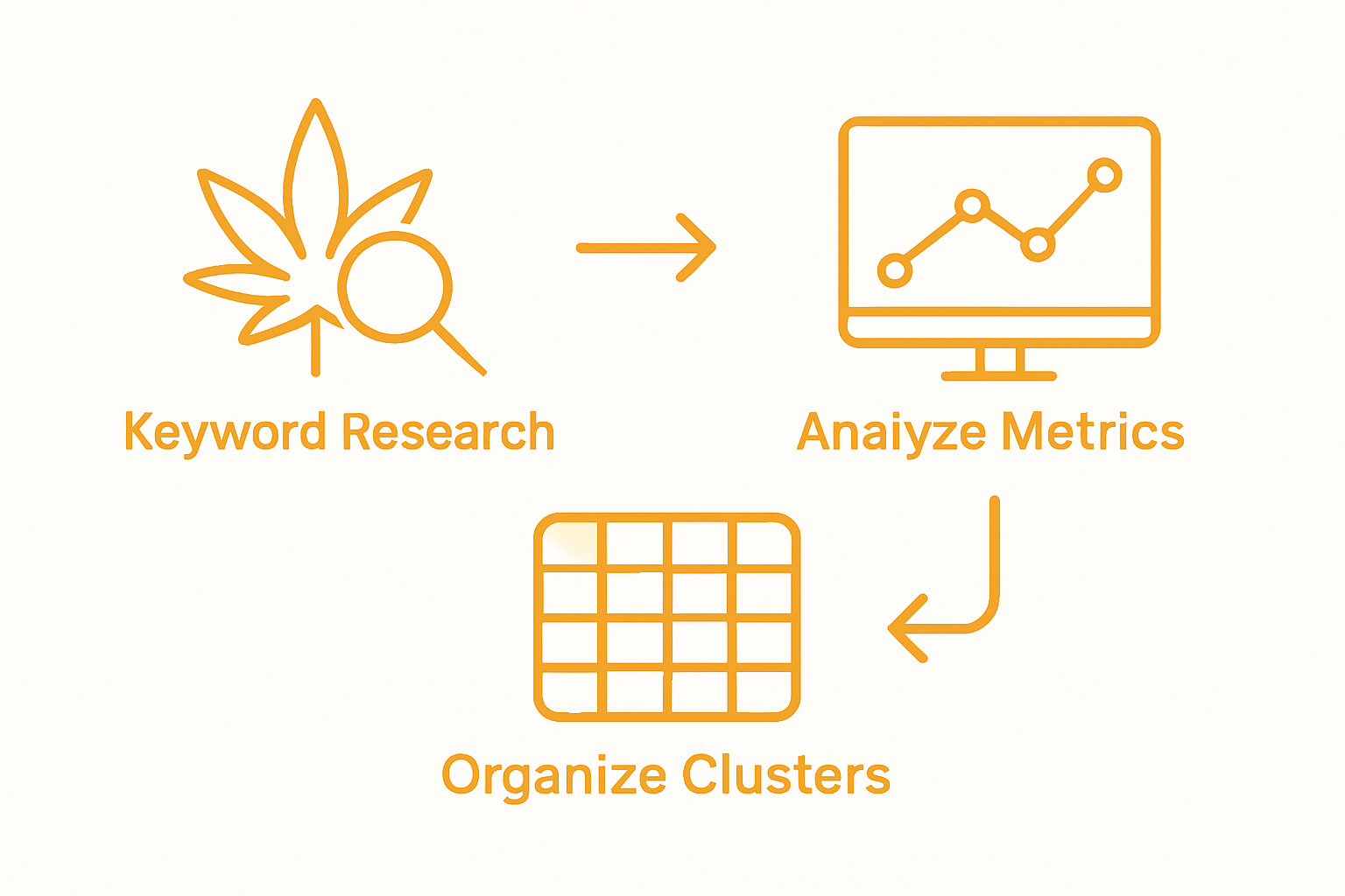 Three-step workflow for finding and organizing cannabis niche keywords