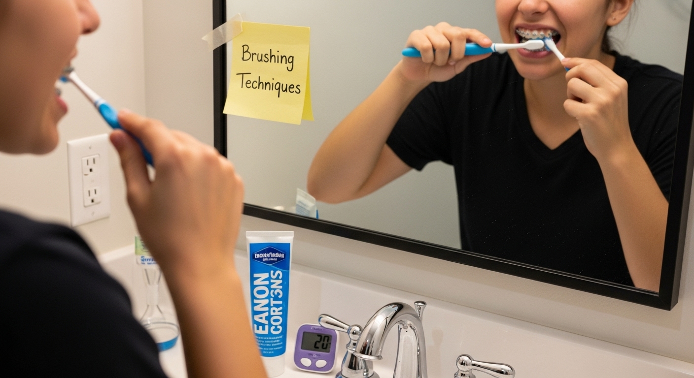 brushing braces technique