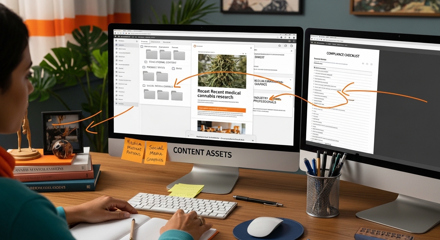 organizing content assets cannabis