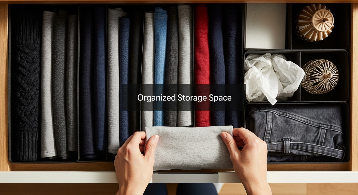folded clothing organization