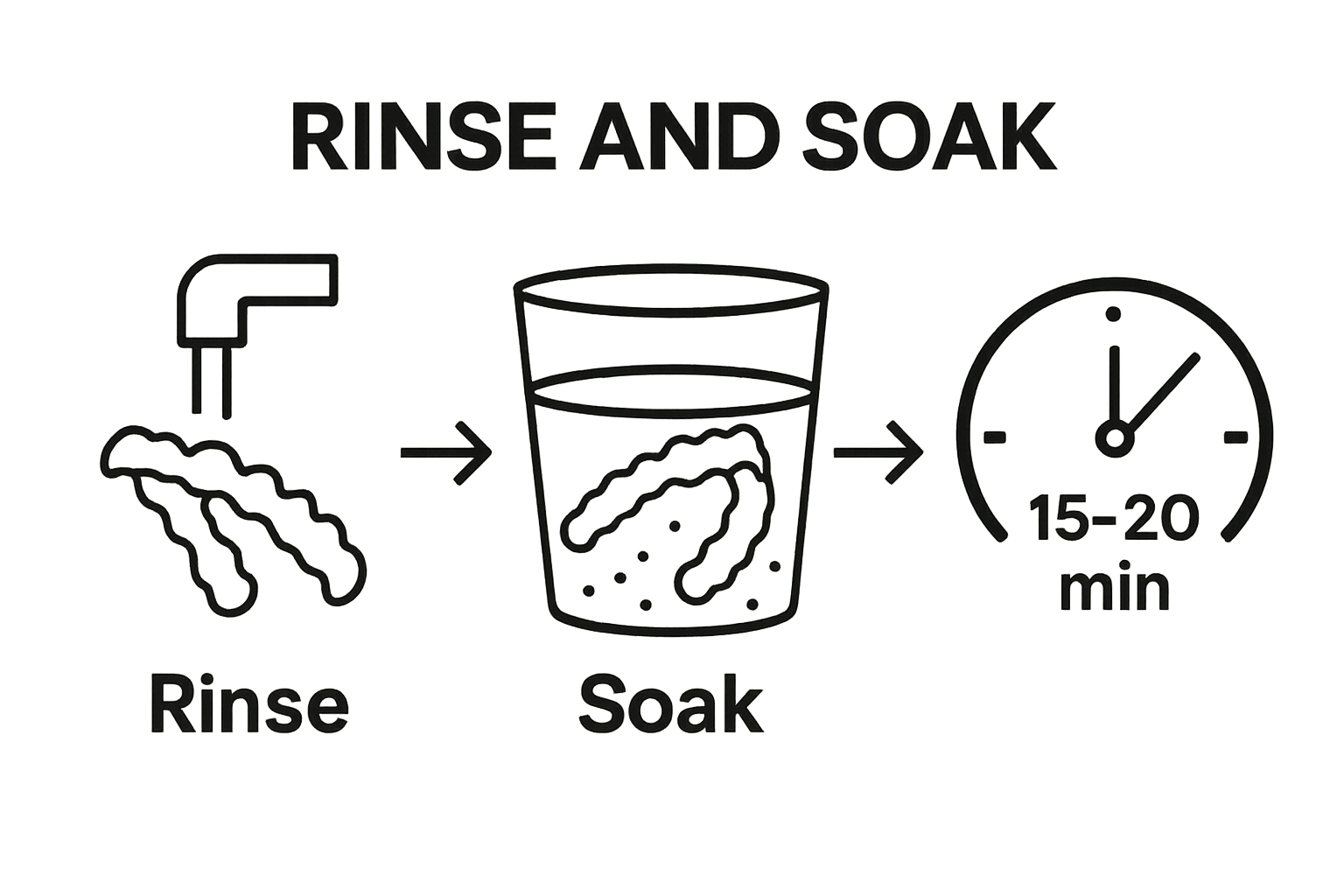 Infographic showing rinse and soak aligner steps