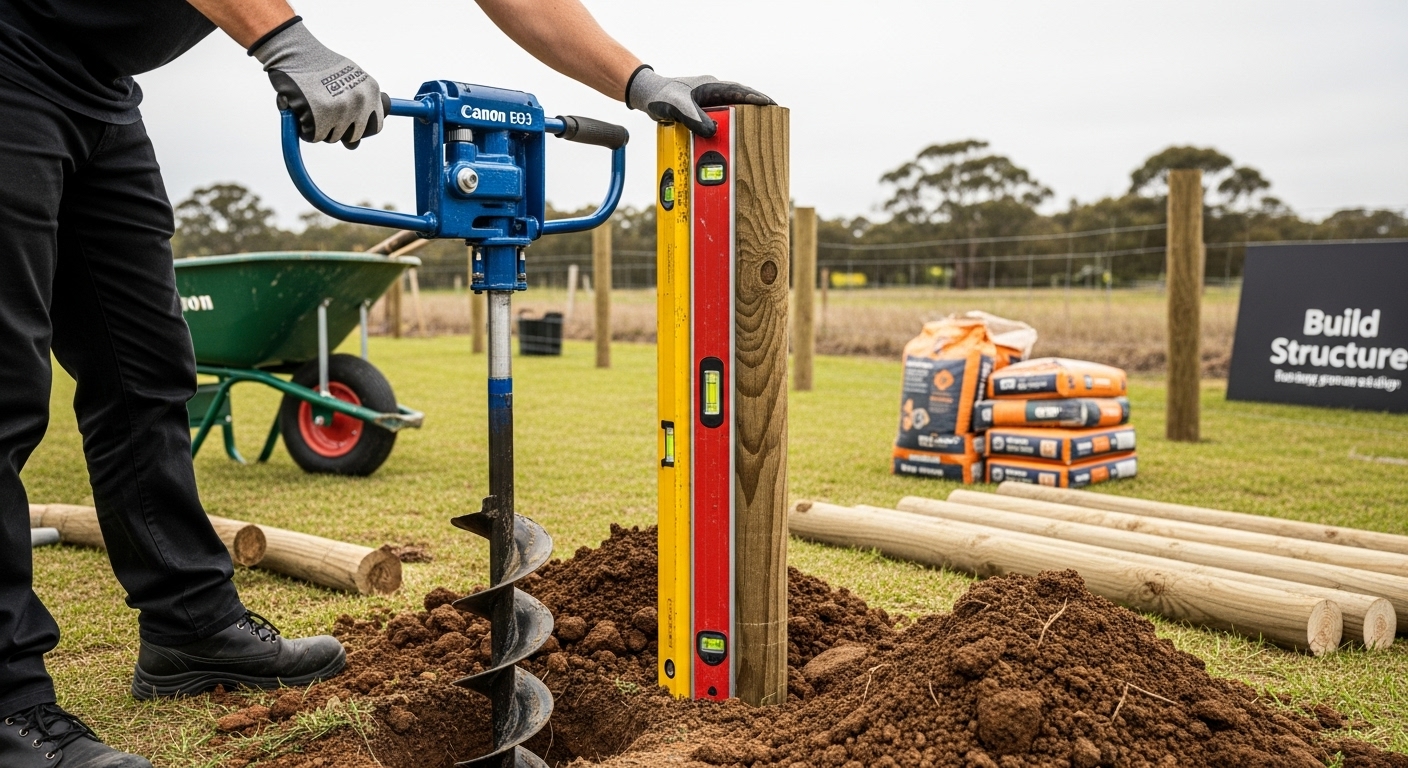 fence building post installation tools