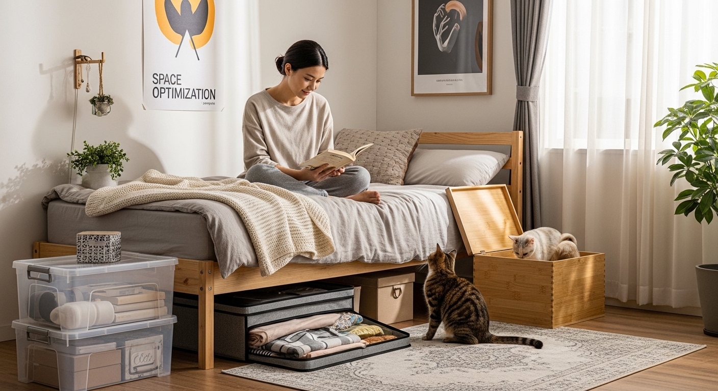 space optimization bedroom storage