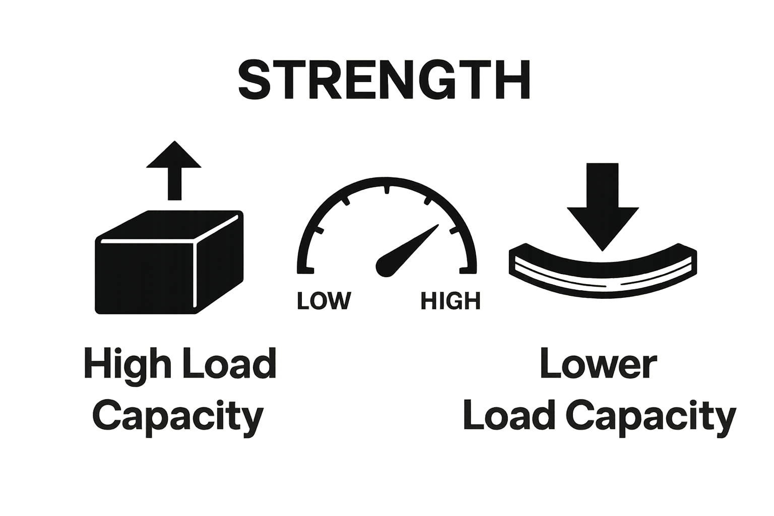Infographic comparing steel and wood load capacities