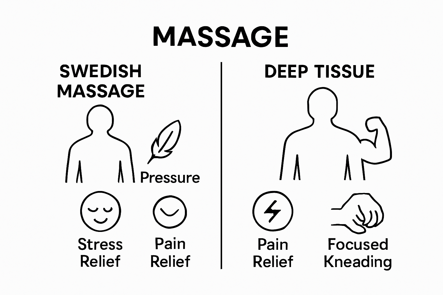 Swedish massage vs Deep Tissue massage comparison