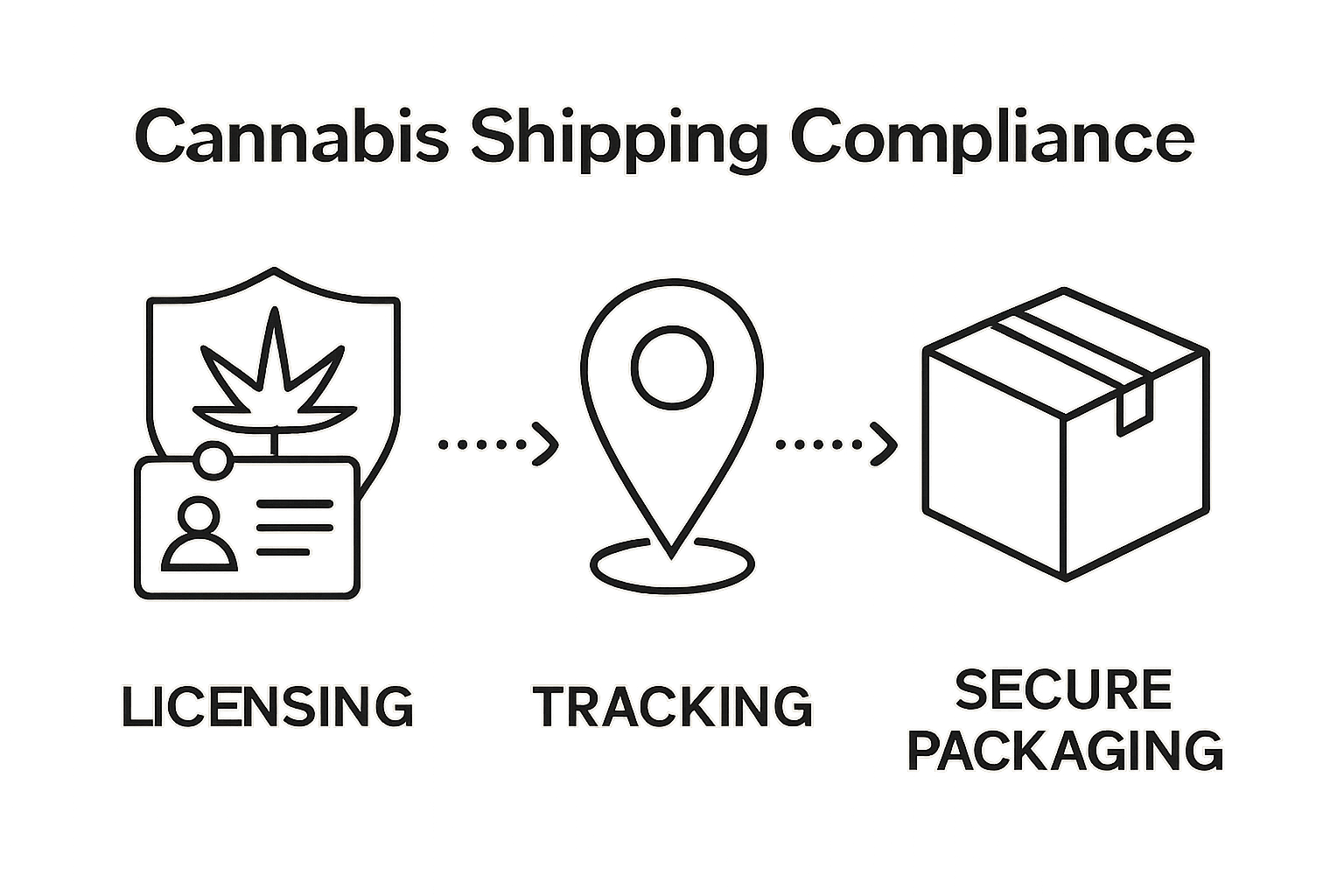 Three-step cannabis shipping compliance infographic