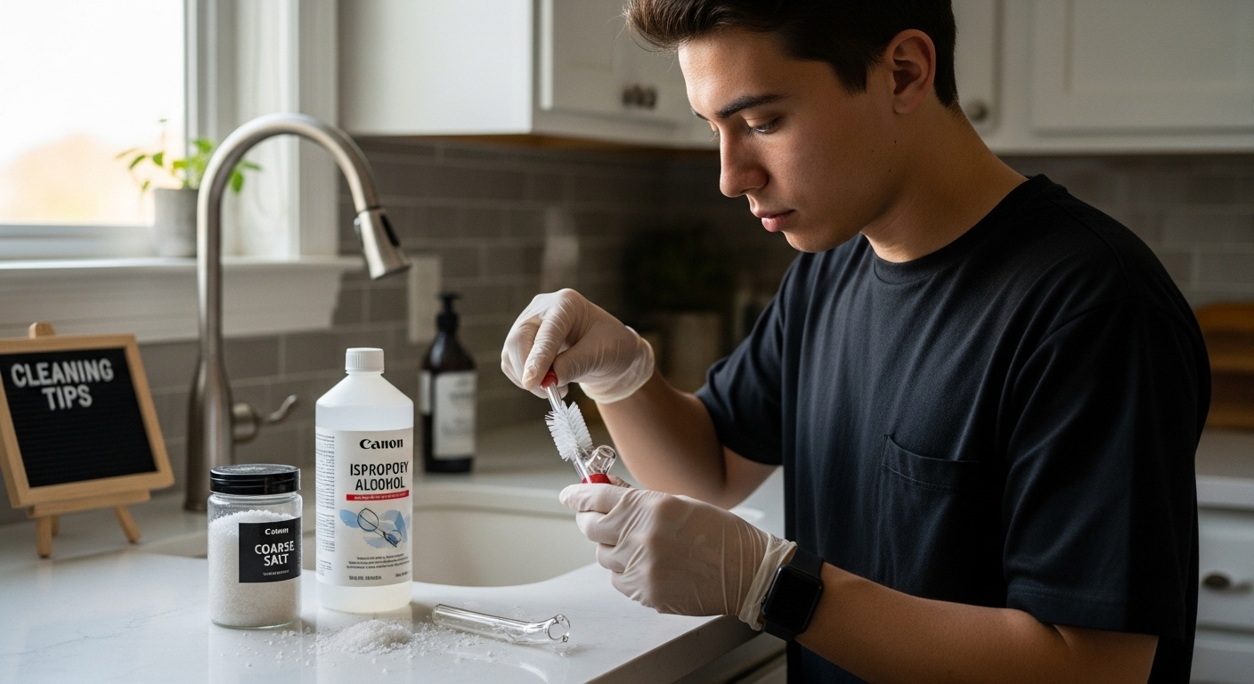 cleaning glass pipes