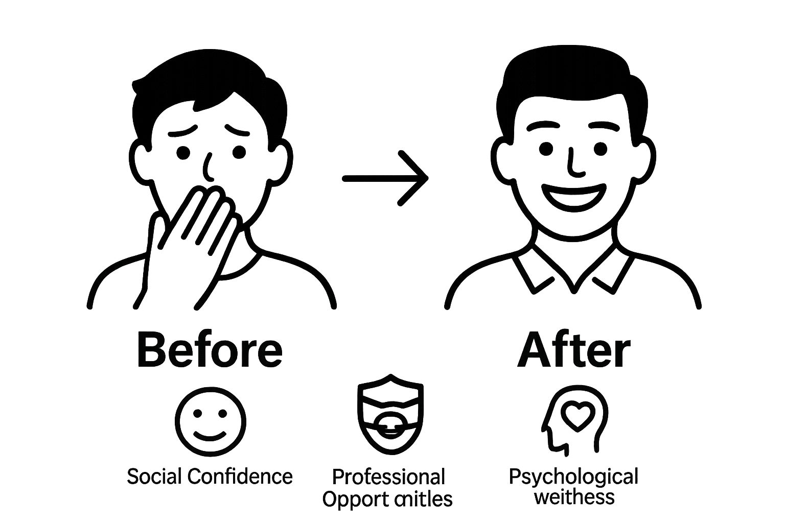 Comparison of self-confidence and social outcomes before and after cosmetic dentistry