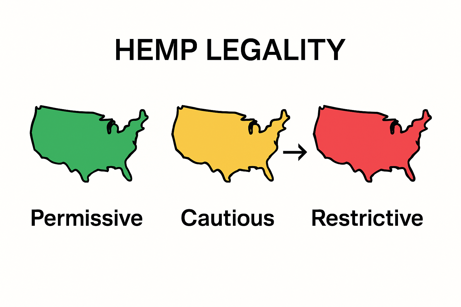 Infographic comparing state hemp law categories
