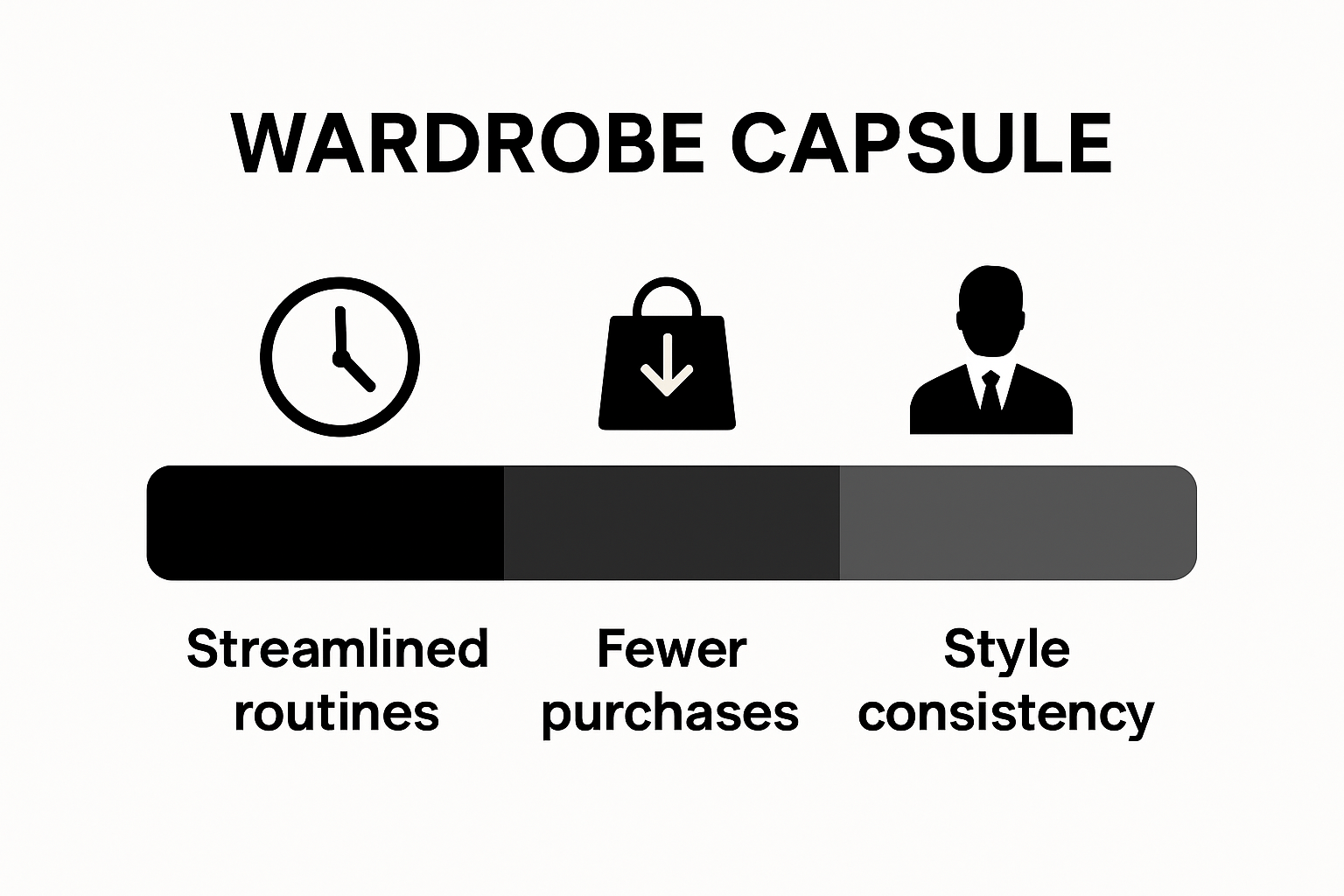 Three key benefits of wardrobe capsule compared visually