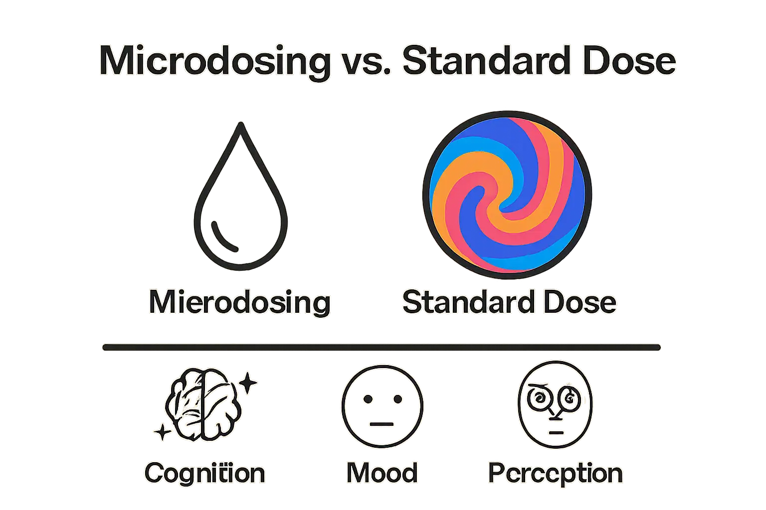 Infographic comparing microdosing and standard psychedelic dose