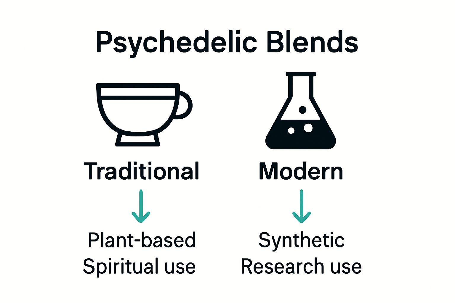 Comparison of traditional vs modern psychedelic blends