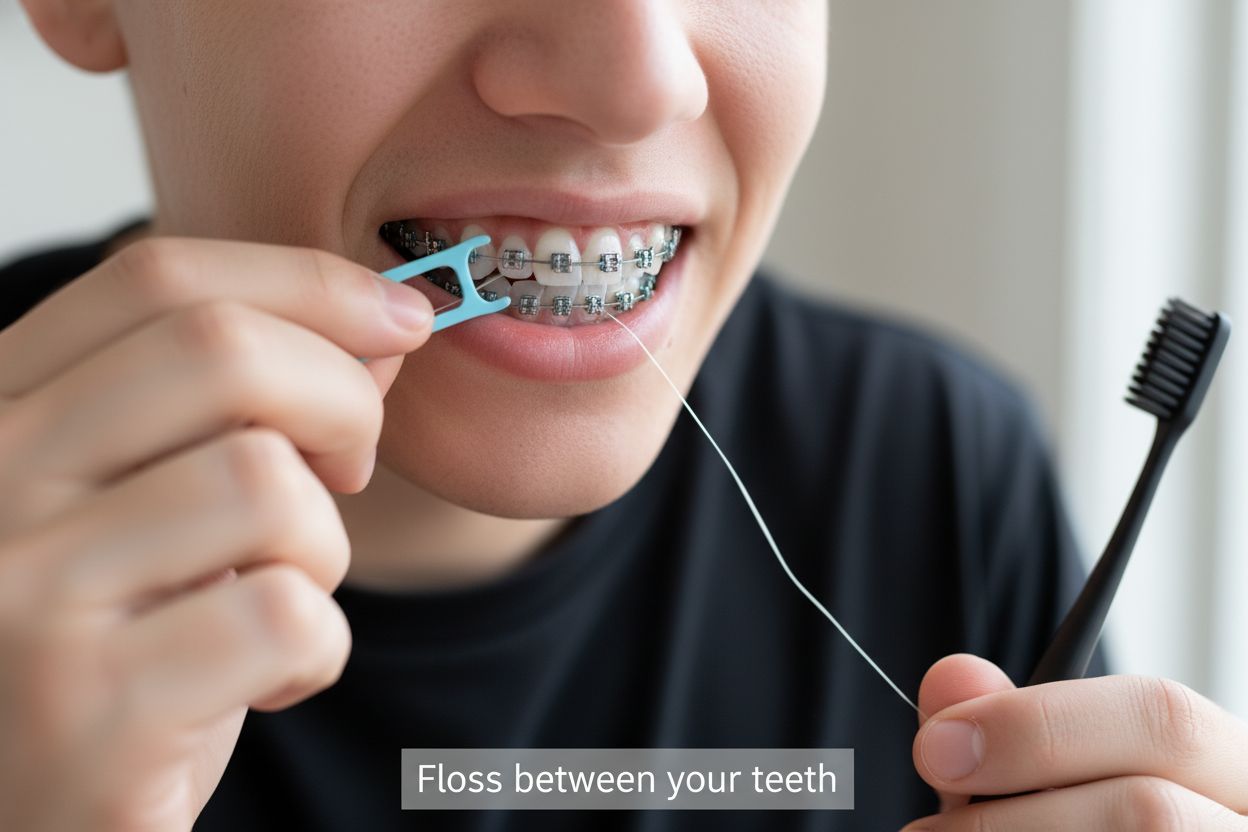braces flossing step
