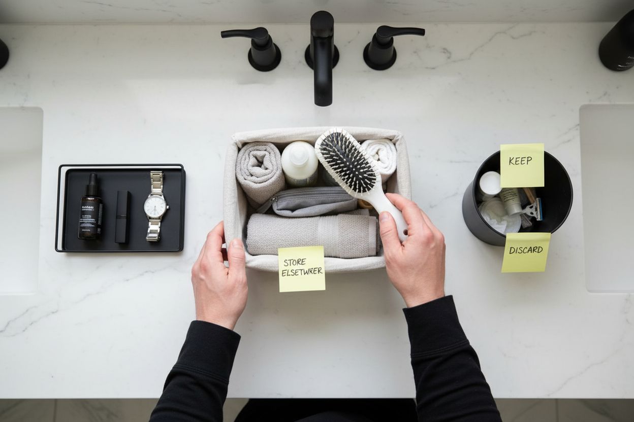 declutter bathroom counter