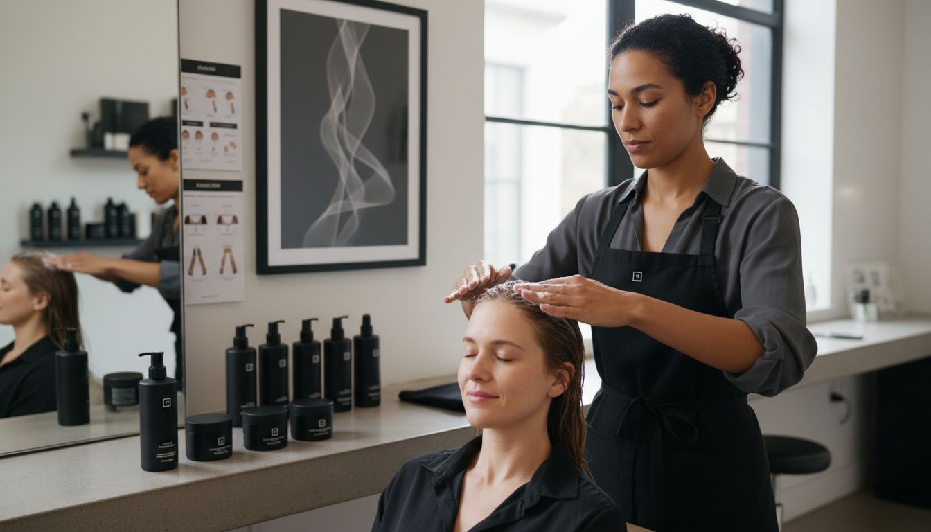 professional hair mask application