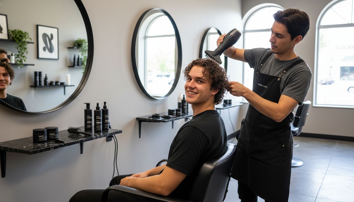 curly hair men styling
