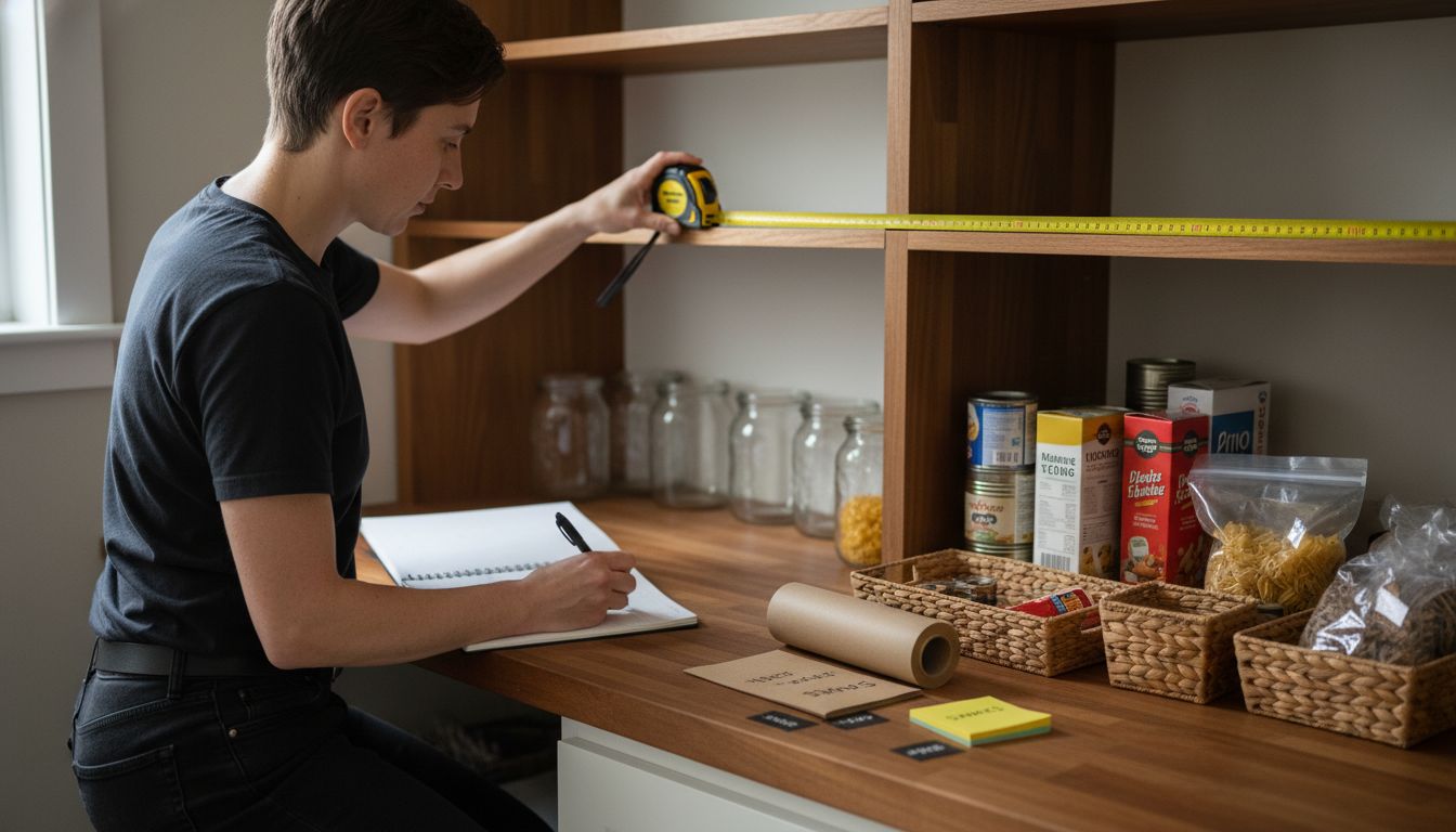 measure pantry shelves