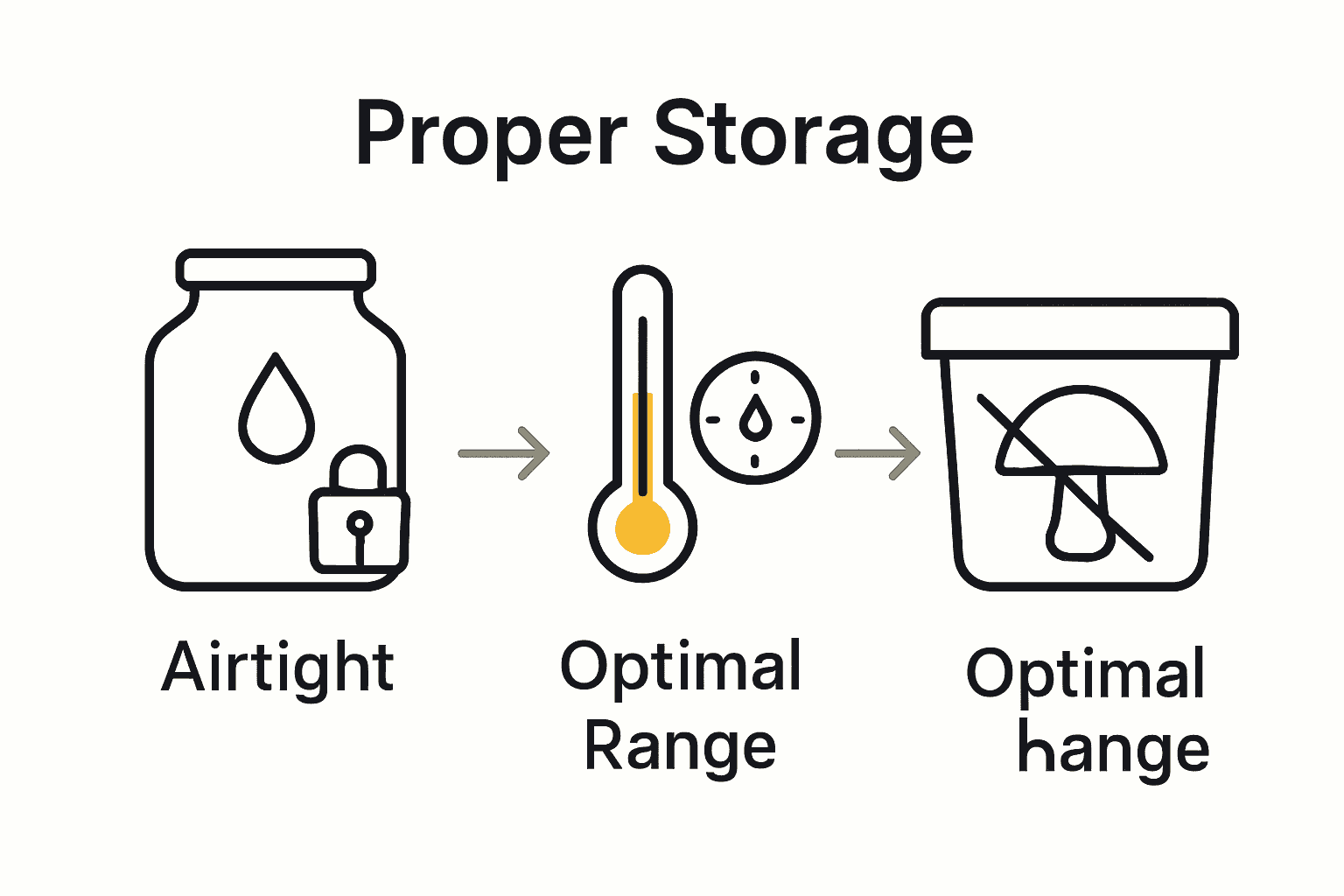 Infographic comparing mushroom storage methods for freshness.