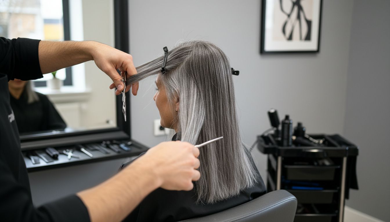 gray hair blending
