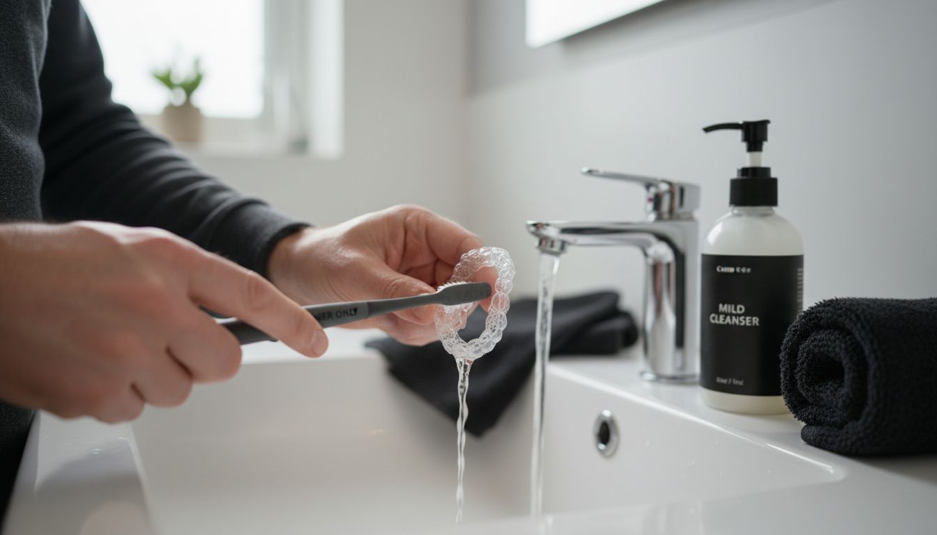 brushing clear aligners