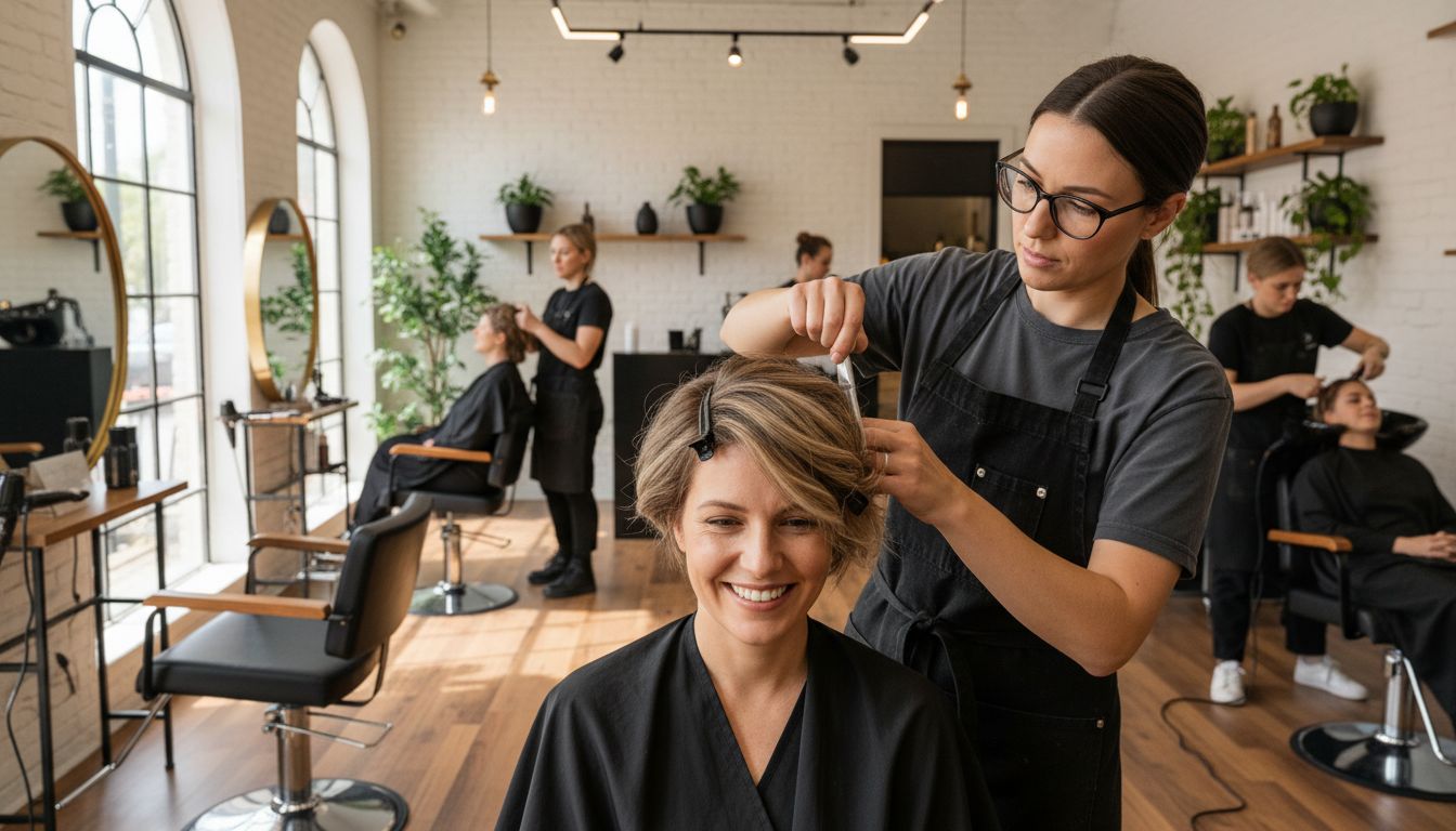 balayage short hair salon