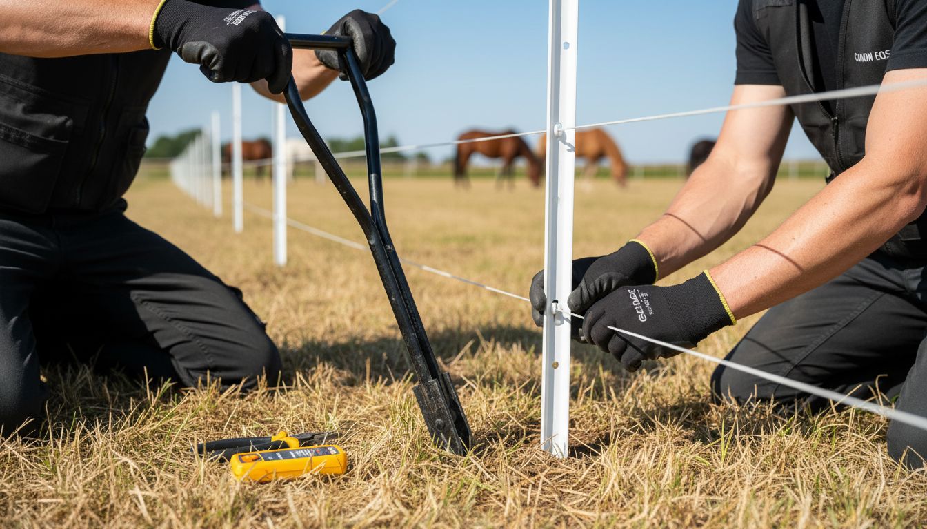 temporary horse fence installation