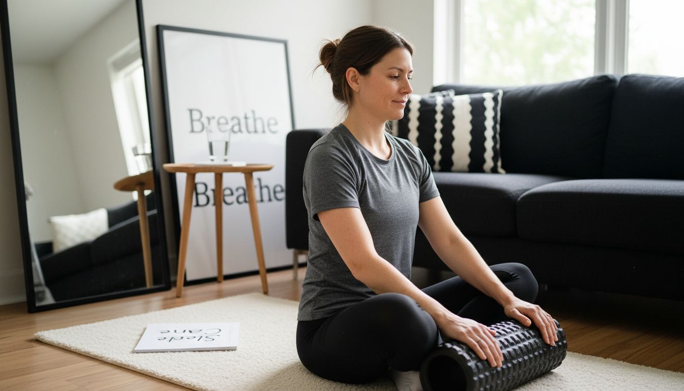 Person practicing self massage in peaceful home