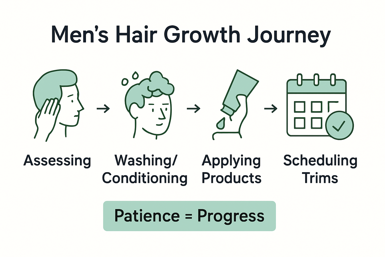 Step-by-step infographic men’s hair growth