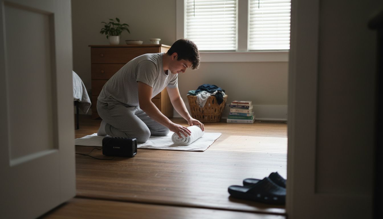 Preparing bedroom for home massage