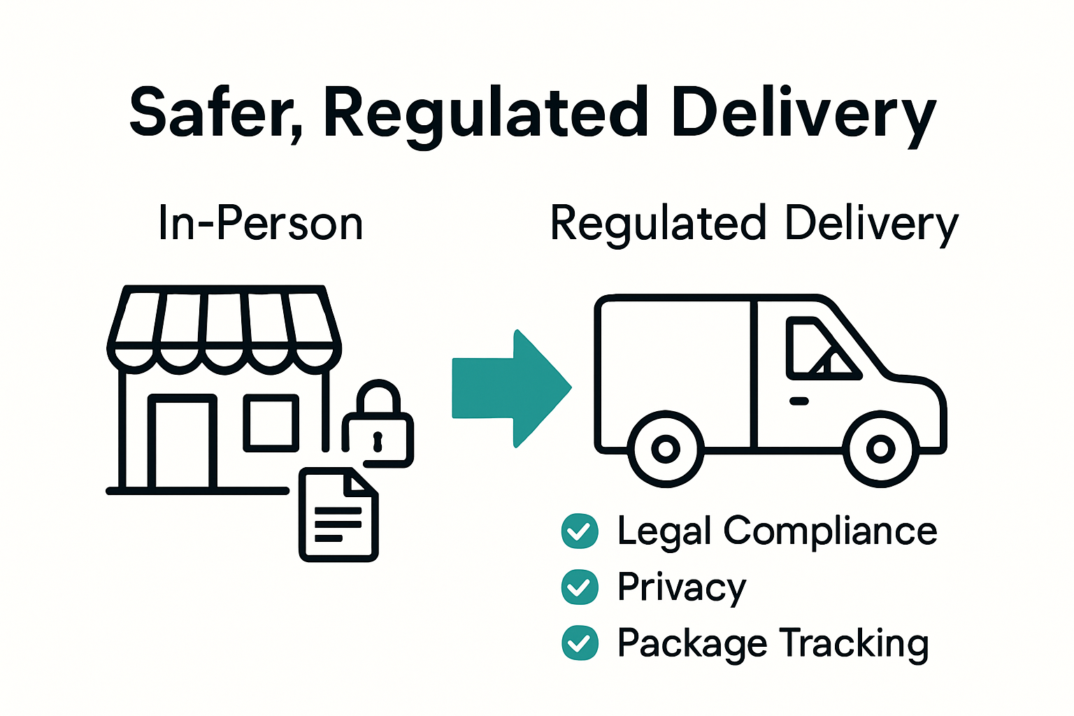 Infographic comparing in-store and delivery cannabis safety