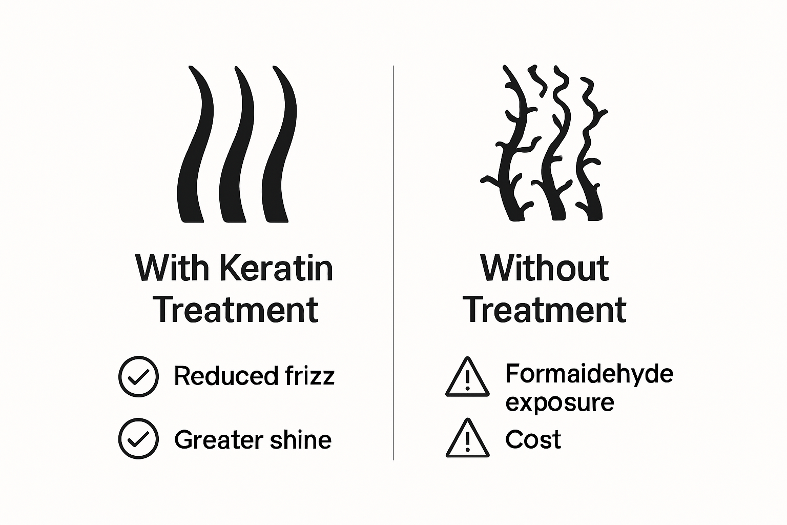 Infographic shows keratin treatment pros and cons
