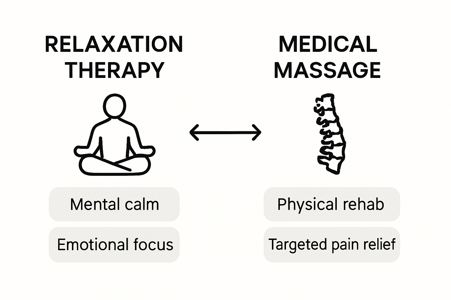 Infographic comparing therapy and massage