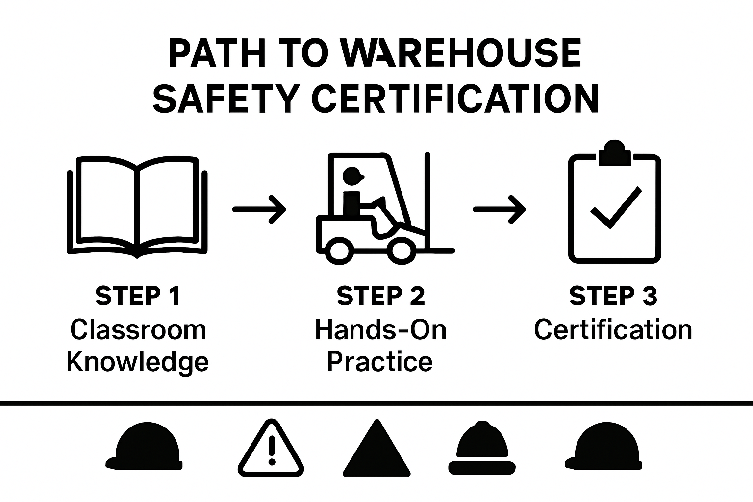 Three step warehouse safety training infographic