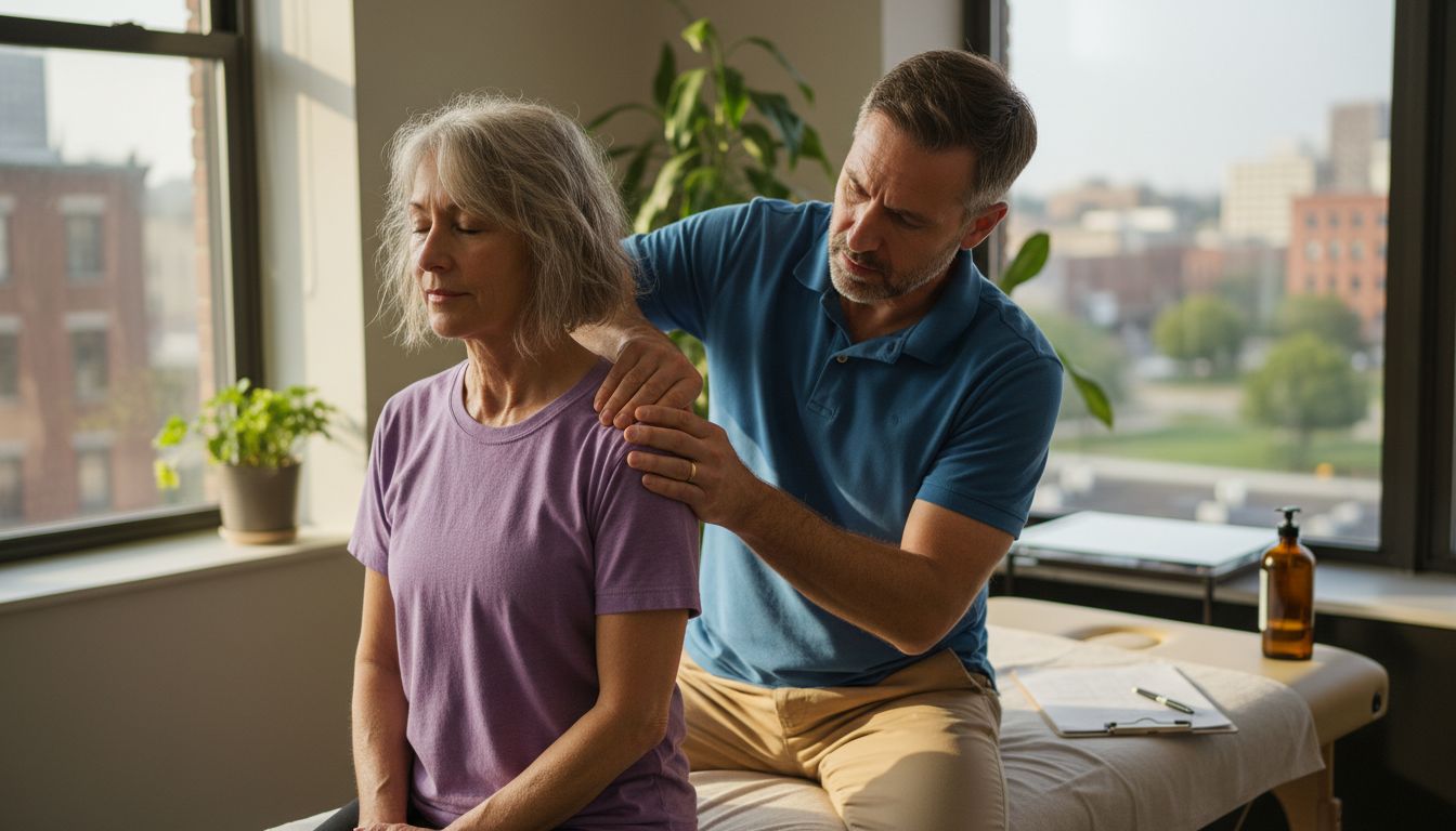 Therapist performing trigger point therapy