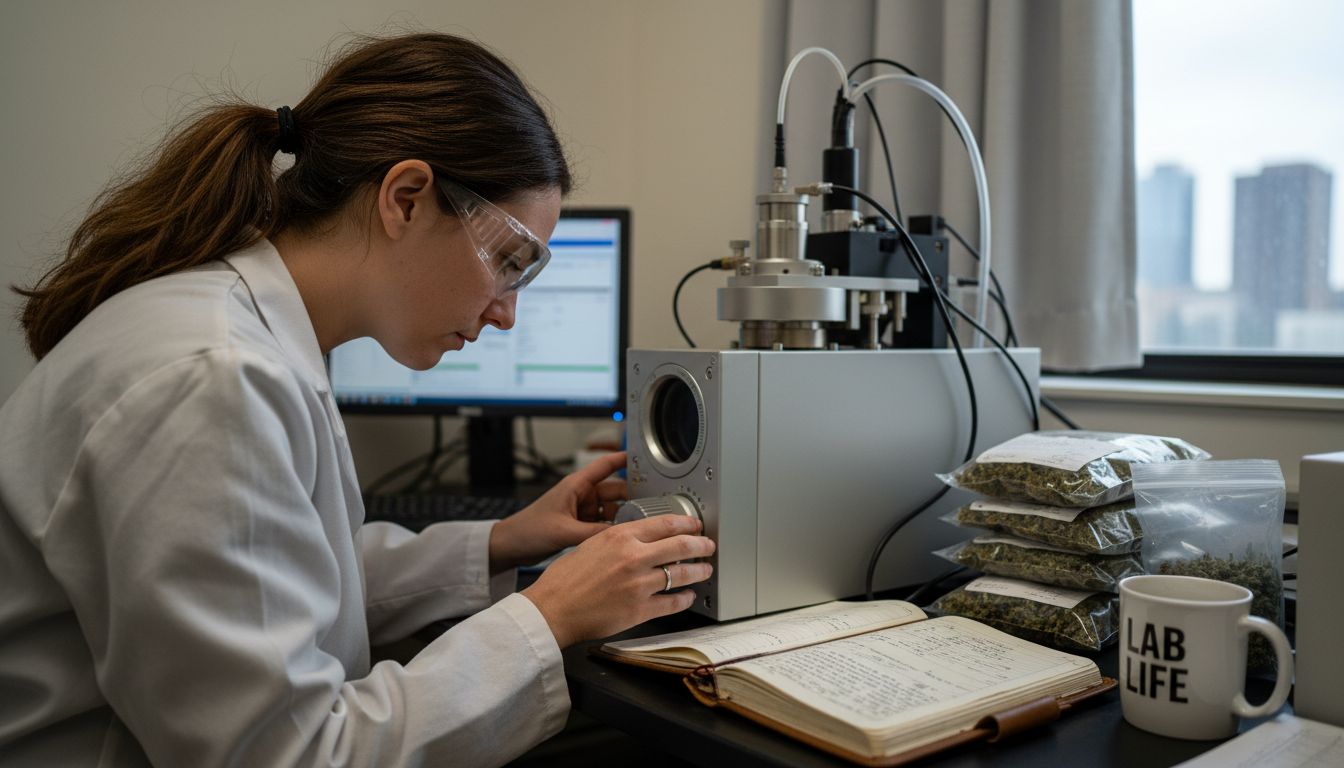 Scientist testing cannabis for potency