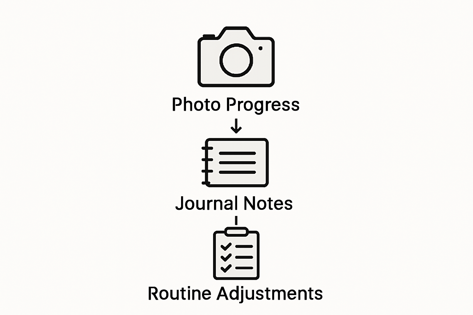Infographic steps for monitoring hair recovery