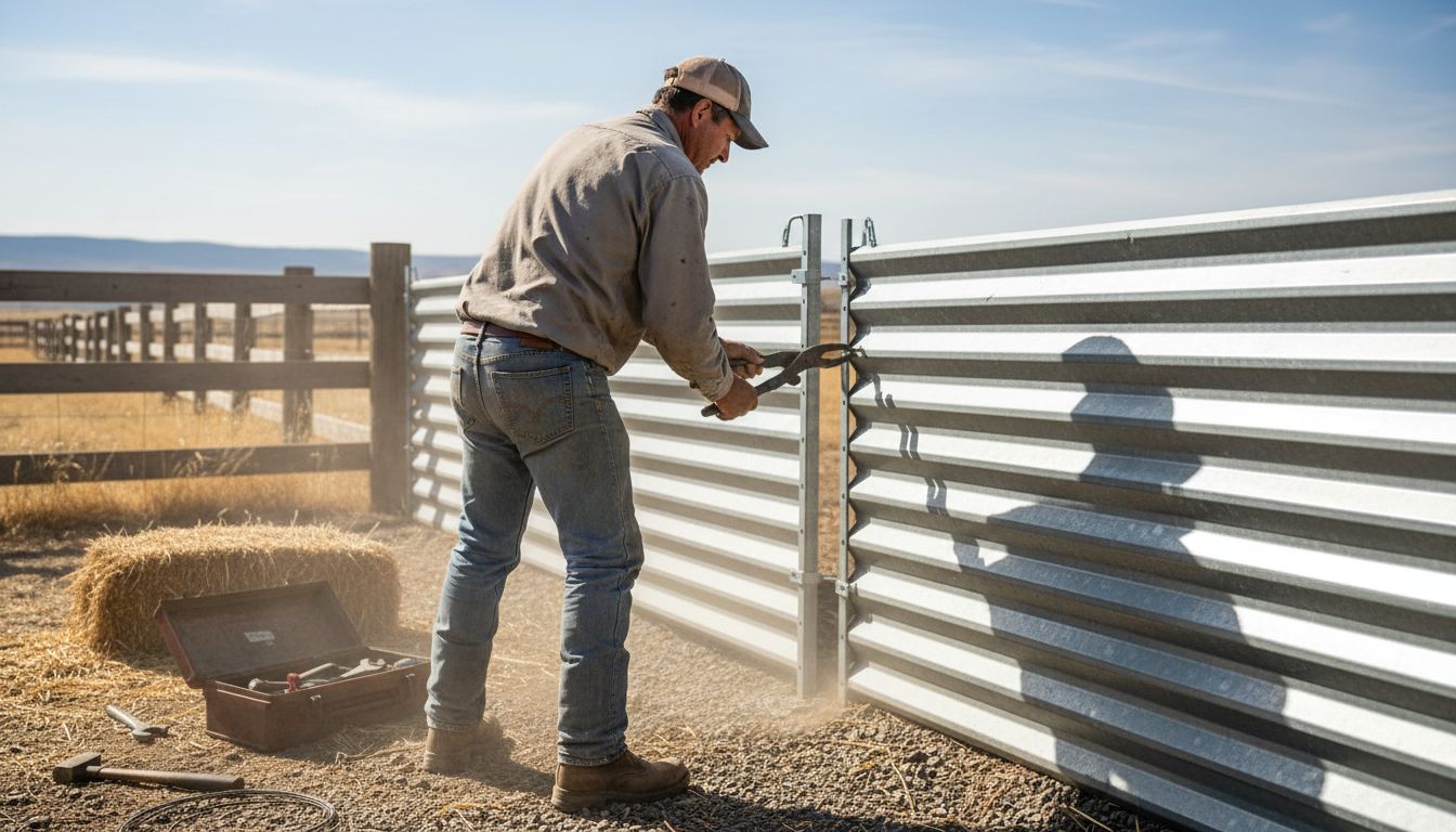 Worker assembling panel system for horse fencing