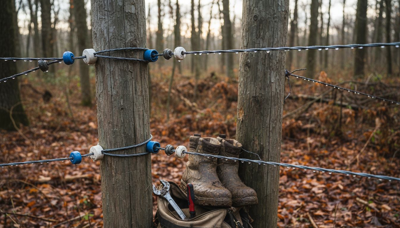 Solar fence close-up shows strength and weathering