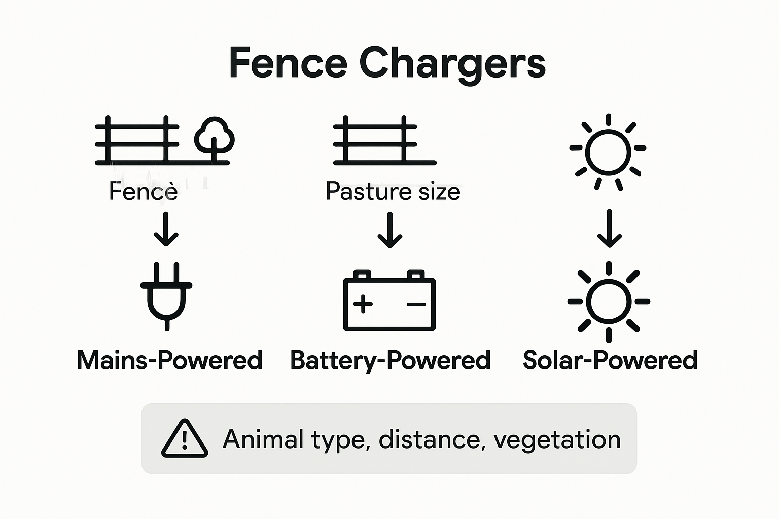 Comparison fence charger types infographic