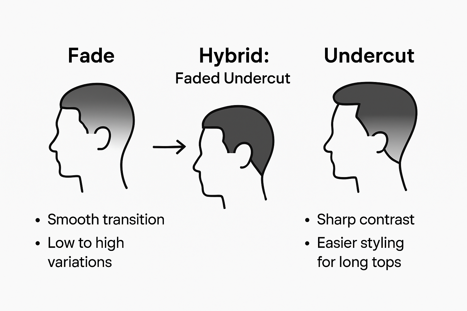 Infographic comparing fade versus undercut