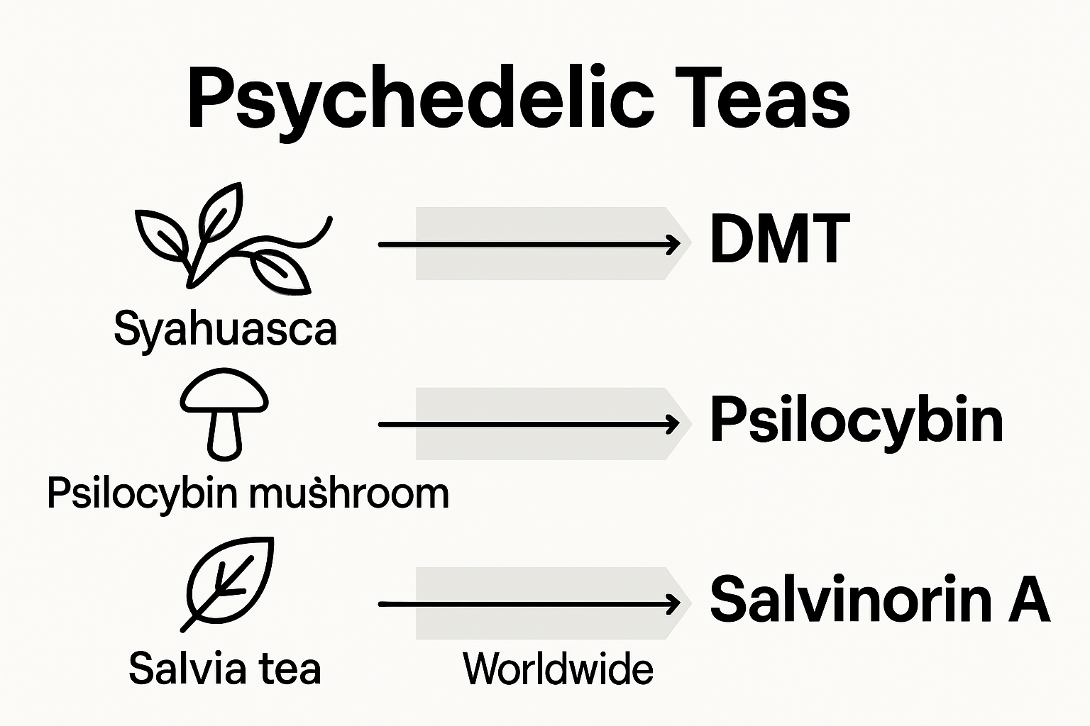 Infographic comparing psychedelic tea compounds