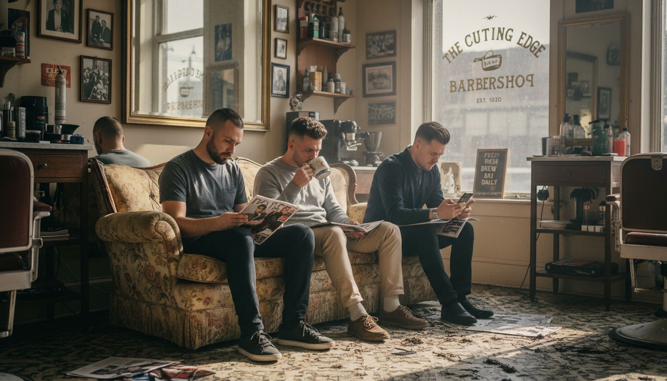 Men with receding hairline wearing featured haircuts